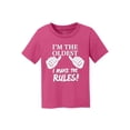 thumbnail image 1 of I'm the Oldest, I Make the Rules Kids Cotton T-Shirt - Sangria - Small, 1 of 1