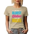 thumbnail image 1 of I'm the Oldest Sister, I Make the Rules, Eldest Female or Sibling Rivalry Quote, Tan T-Shirt, 2XL, 1 of 5