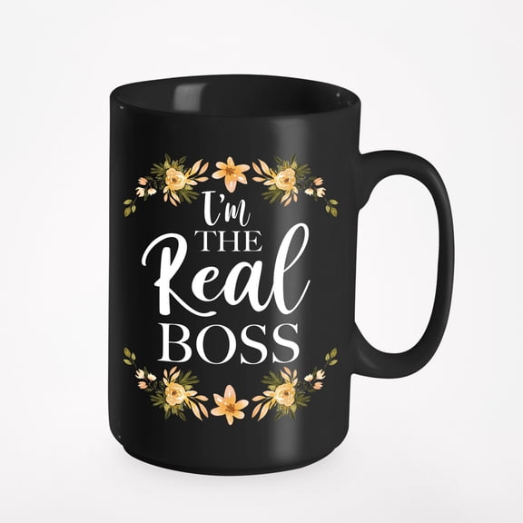 I'm the Real Boss, Administrative or Admin Assistant, Black 15oz Ceramic Mug