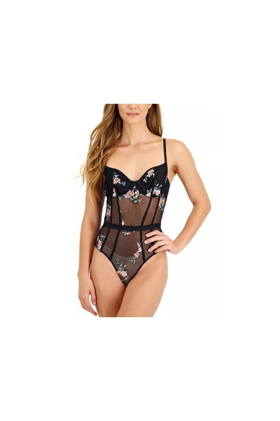 I.n.c. International Concepts Lace Chiffon Floral Lingerie Bodysuit XLarge