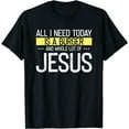 thumbnail image 1 of I need Burger and lot of Jesus, Christian God Christ BBQ T-Shirt Black Large, 1 of 4