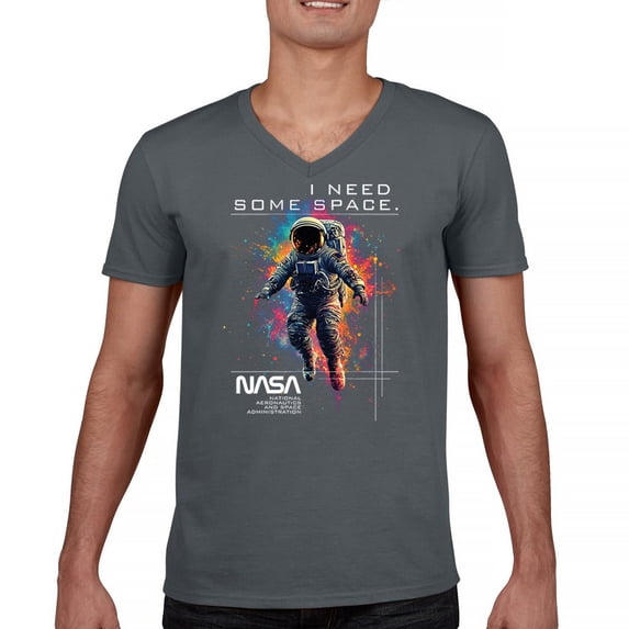 I need Some Space NASA Men's V-Neck T-shirt Universe Astronaut Paint Splatter