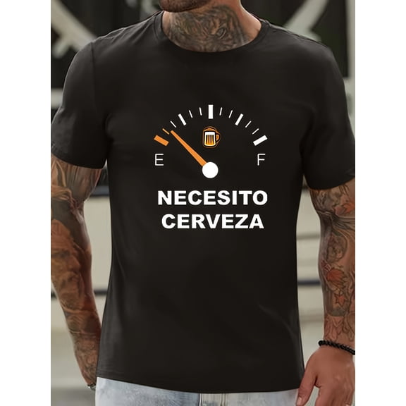 I need beer print t-shirt, men's T-shirt, casual summer T-shirt