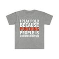 thumbnail image 1 of I play polo because punching people is frowned upon Unisex T-shirt S-3XL, 1 of 2