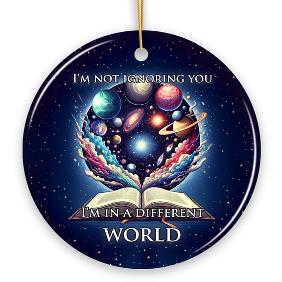 I&rsquo;m in a Different World Unique Book Lover Ornament, Book Club Christmas Gift