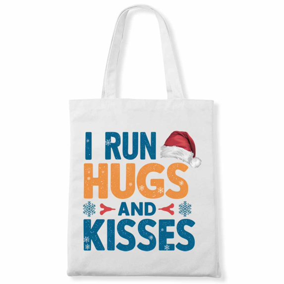 I run on hugs and kisses Fall Pitbull Thanksgiving Pumpkin Maple Leaf Canvas Bag 2Pcs