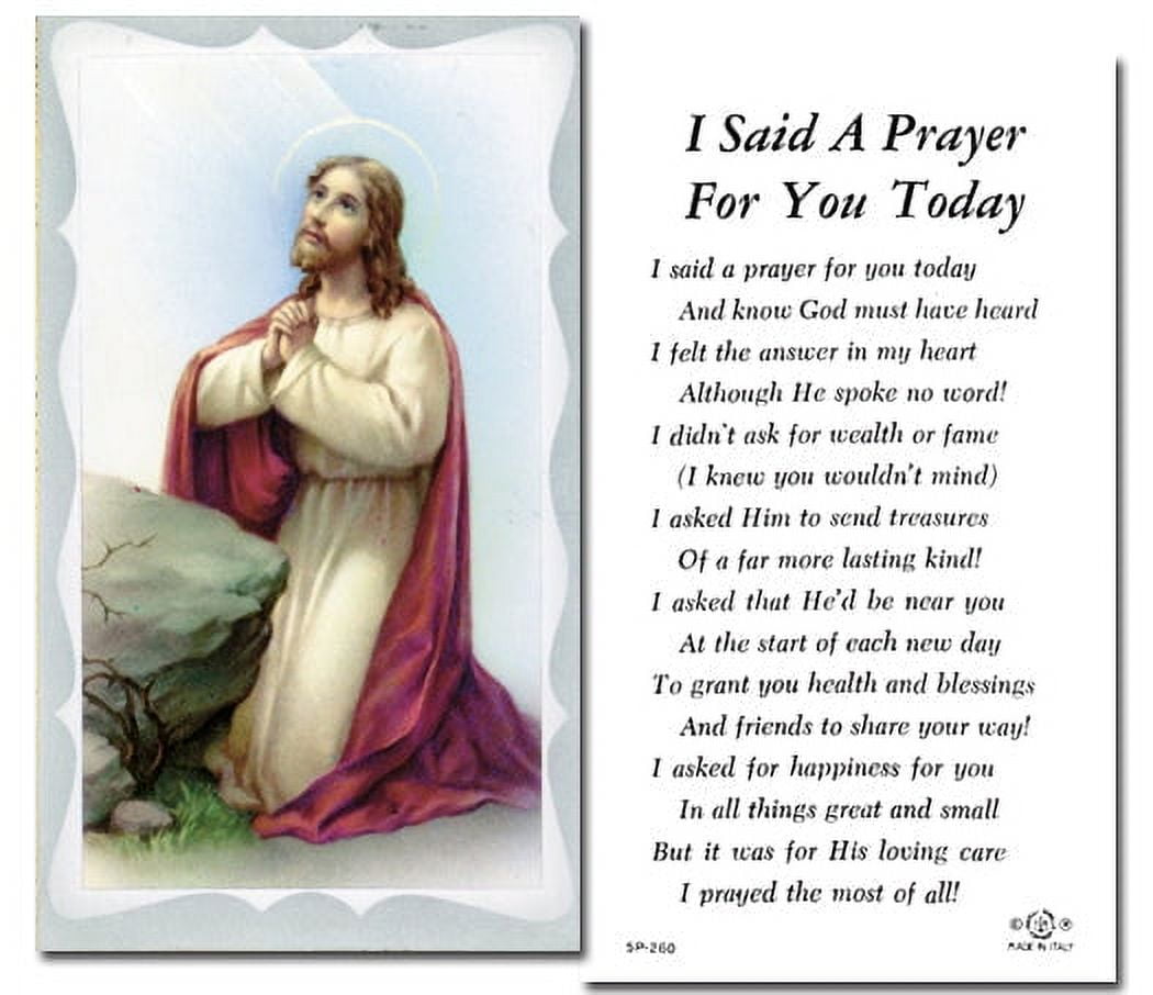 I said a Prayer For You Today Catholic Prayer Holy Card with Prayer on ...