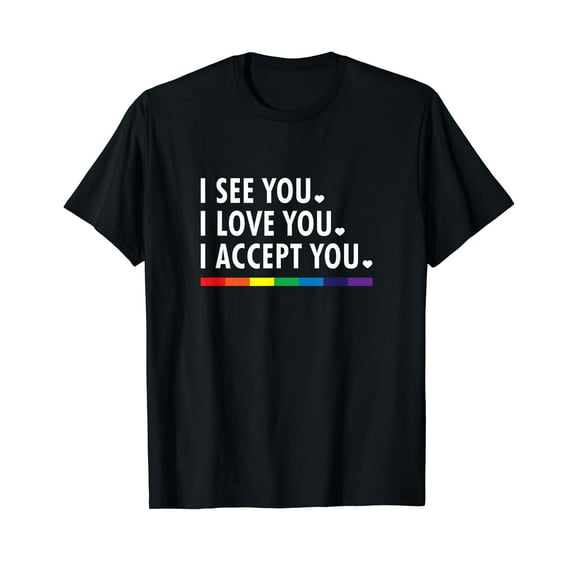 I see I love you I accept you - LGBTQ Ally Gay Pride T-Shirt LGBT Funny Cute Shirts