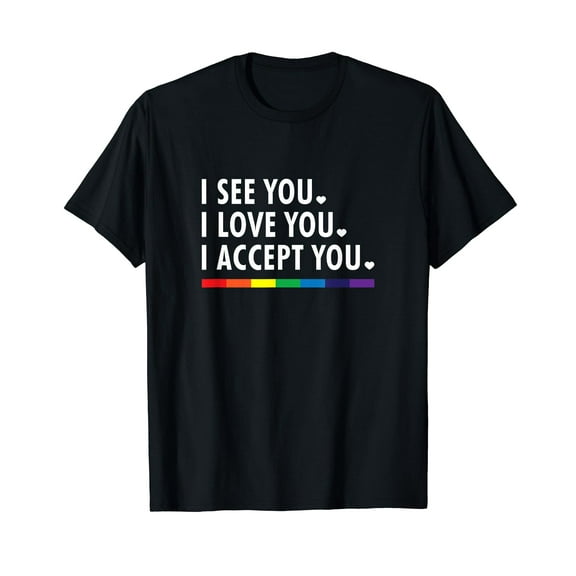 I see I love you I accept you - LGBTQ Ally Gay Pride T-Shirt LGBT Funny Cute Shirts