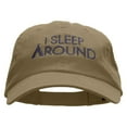 thumbnail image 1 of I sleep Around Embroidered Low Profile Dyed Cotton Twill Cap - Khaki OSFM, 1 of 5