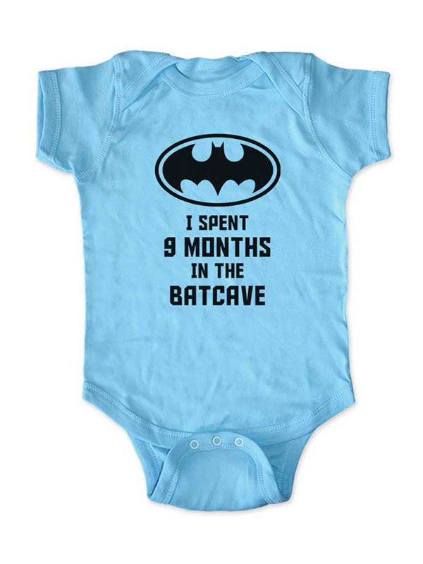 I spent 9 months in the Batcave - wallsparks cute & funny Brand - baby one piece bodysuit - Great baby shower gift!