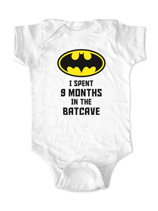 I spent 9 months in the Batcave - wallsparks cute & funny Brand - baby one piece bodysuit - Great baby shower gift!