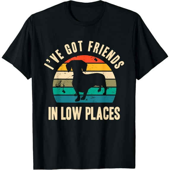 I've Got Friends In Low Places Funny Dachshund Vintage Gift T-Shirt