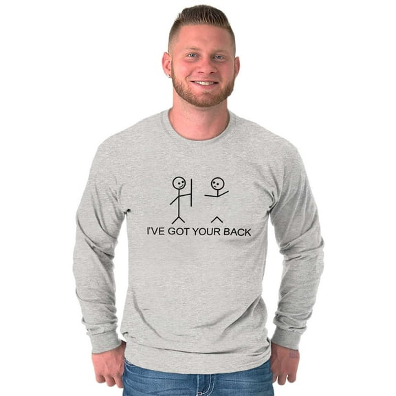 I've Got Your Back Funny Nerdy Plus Size Long Sleeve Graphic Tee Shirt Brisco Brands 3X