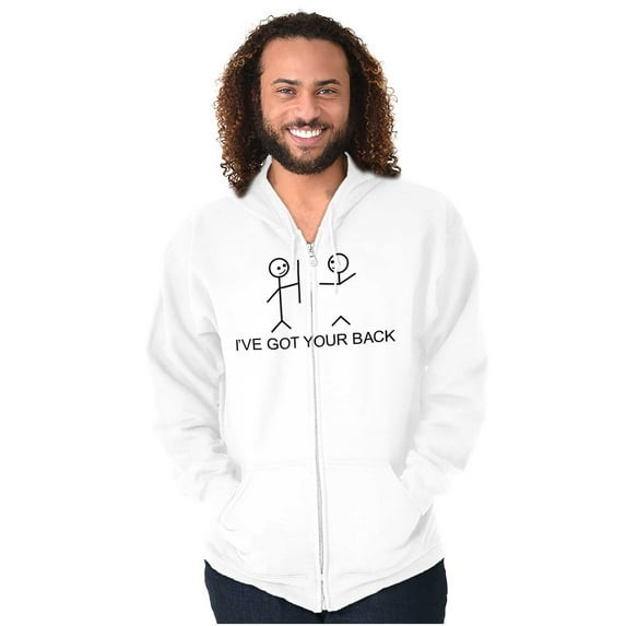 I've Got Your Back Funny Nerdy Unisex Fleece Graphic Zip Up Hoodie Brisco Brands 4X