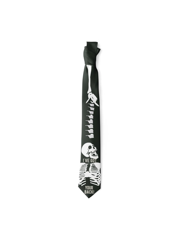 I've Got Your Back Necktie Mens Novelty Neckties Halloween Tie Funny Ties Skeleton Necktie