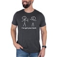 thumbnail image 1 of I've Got Your Back Shirt for Men Funny Stick Figure Graphic Tee for Adults Dark Gray Heather Shirt Adult Medium, 1 of 5