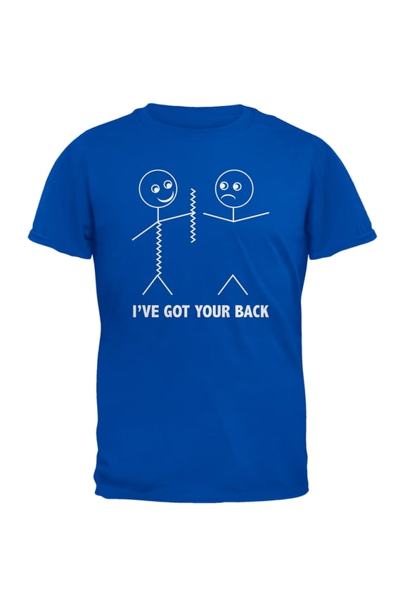 I've Got Your Back Stick Figure Blue Adult T-Shirt - Medium