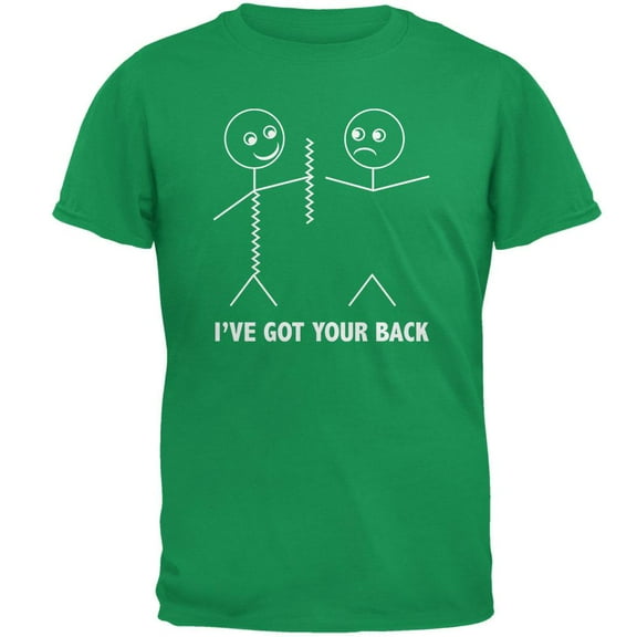I've Got Your Back Stick Figure Green Adult T-Shirt - Small