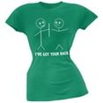 thumbnail image 1 of I've Got Your Back Stick Figure Green Juniors T-Shirt - 2X-Large, 1 of 1