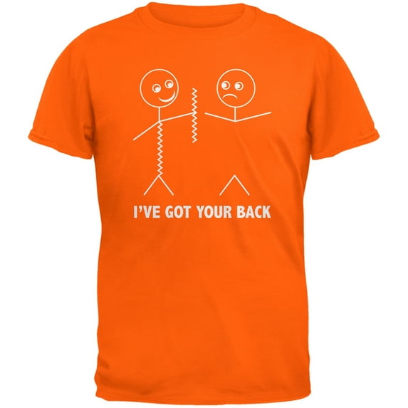 I've Got Your Back Stick Figure Orange Adult T-Shirt