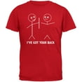 thumbnail image 1 of I've Got Your Back Stick Figure Red Adult T-Shirt - Small, 1 of 1