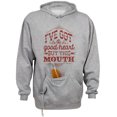 thumbnail image 1 of I've Got a Good Heart but This Mouth Beer Holder Tailgate Hoodie Sweatshirt Unisex Large Oxford, 1 of 4
