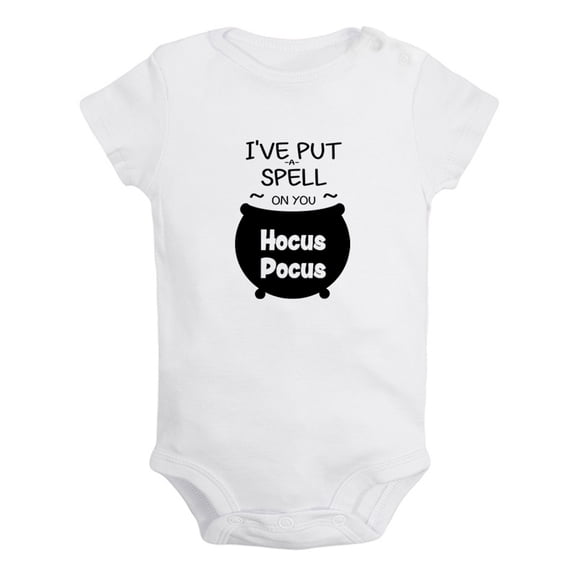 I've Put a Spell On You Hocus Pocus Funny Rompers For Babies, Newborn Baby Unisex Bodysuits, Infant Jumpsuits, Toddler 0-24 Months Kids One-Piece Oufits (White, 18-24 Months)