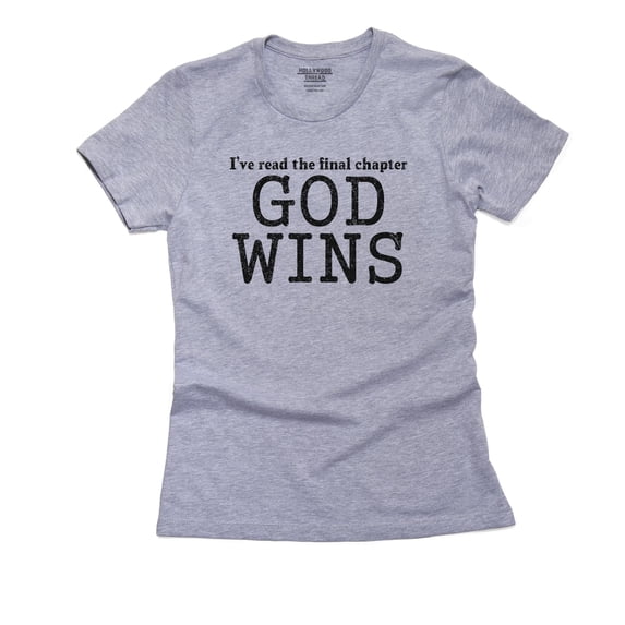 I've Read The Final Chapter God Wins - Religion Women's Cotton Grey T-Shirt