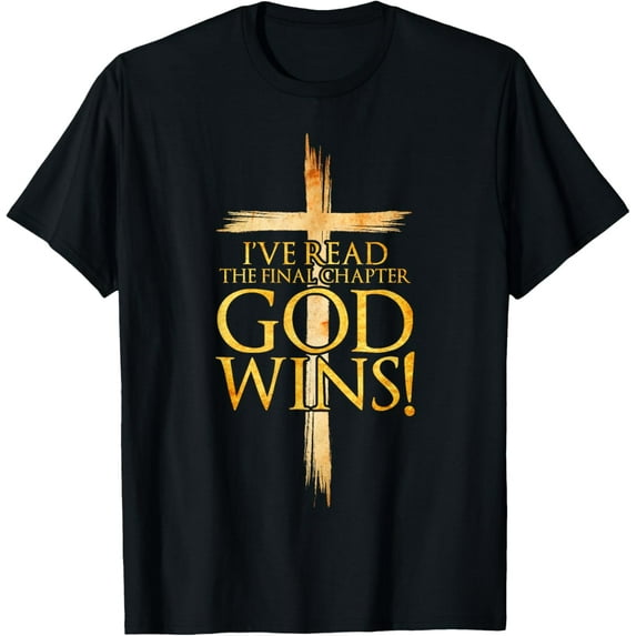 I've Read the Final Chapter God Wins Christian Faith Cross T-Shirt100% cotton short-sleeved shirt for both men and women