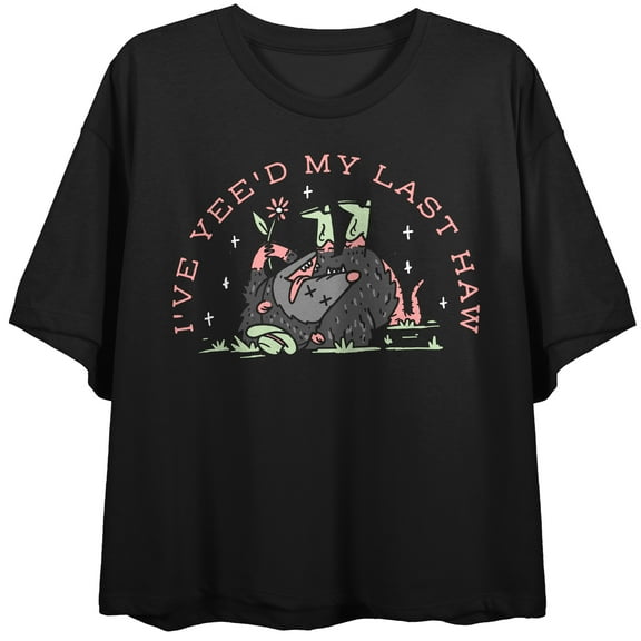 I've Yeed My Last Haw Crew Neck Short Sleeve Women's Black Crop Top-XL