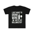 thumbnail image 1 of I want to drink wine Pet my Bullmastiff Dog Owner Unisex T-shirt S-3XL, 1 of 2