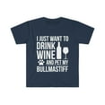 thumbnail image 1 of I want to drink wine Pet my Bullmastiff Dog Owner Unisex T-shirt S-3XL, 1 of 2