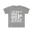 thumbnail image 1 of I want to drink wine and pet Maltese Shih Tzu Dog Unisex T-shirt S-3XL, 1 of 2