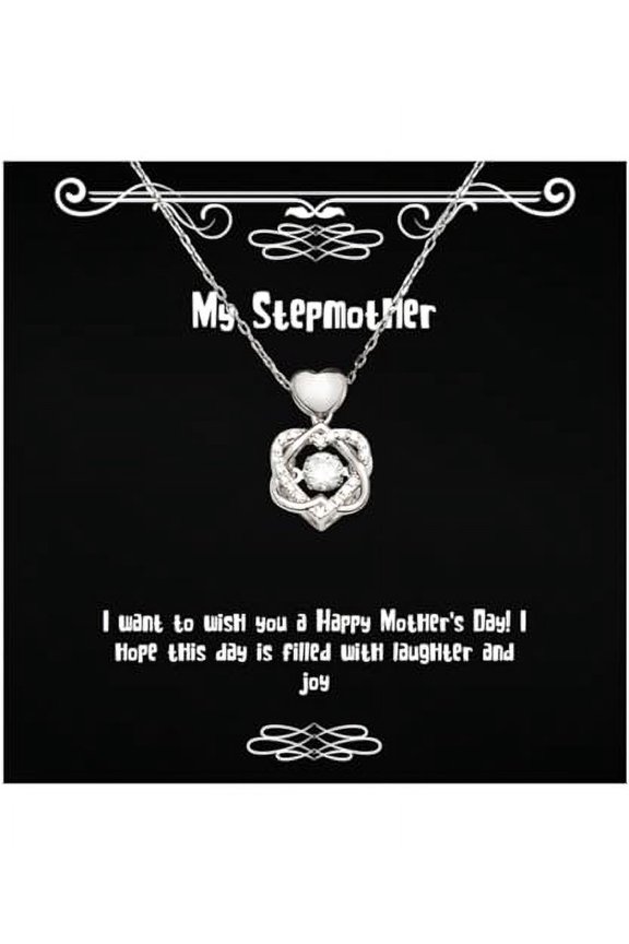 I want to wish you a Happy Mother's Day! I Heart Knot Silver Necklace, Stepmother Present From Daughter, Love Jewelry For Mom, Funny stepmother gifts, Funny mothers day gifts, Funny stepmom gifts,