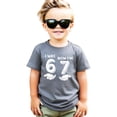 thumbnail image 1 of I was 6 Now I'm 7 Birthday Shirt for Kids Distressed Six Seven Hands Unisex Party Tee Granite Heather Shirt Youth Medium, 1 of 5