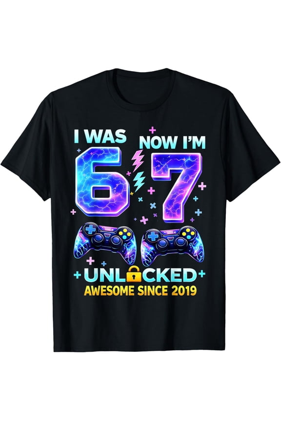 I was 6 Now I’m 7 Gamer Boy Birthday Boys Gifts for Men Kids T-Shirt