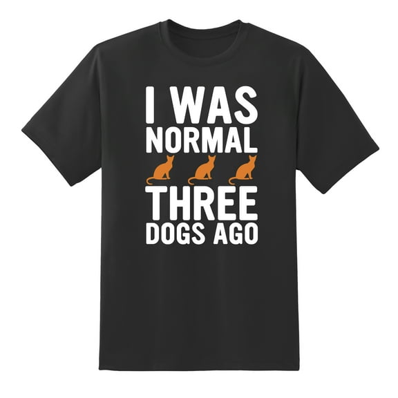 I was Normal Three Cats Ago Men's Funny Tee Mens Graphic T Shirts Black,S