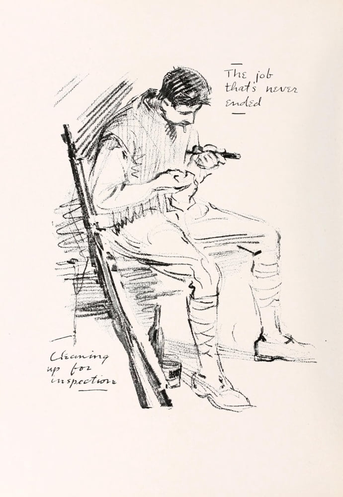I was there 1919 Cleaning up for inspections Canvas Art - C Leroy Baldridge (24 x 36)