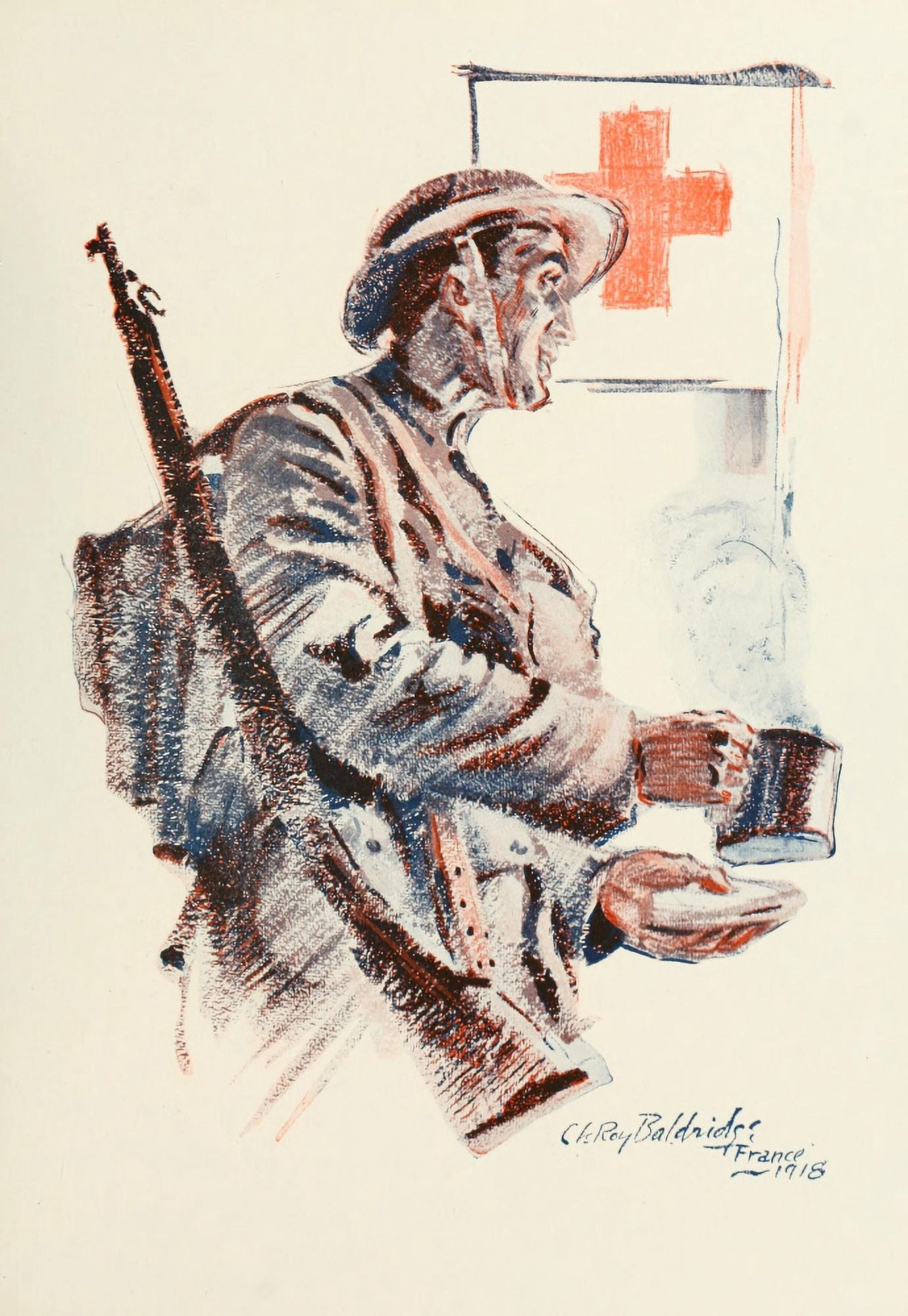 I was there 1919 Hot coffee Canvas Art - C Leroy Baldridge (24 x 36)