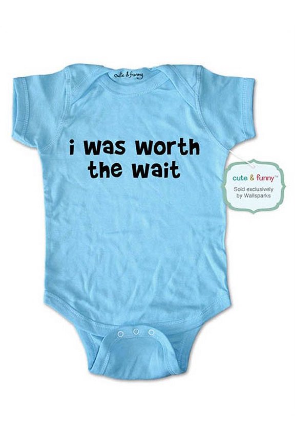 I was worth the wait - wallsparks cute & funny Brand - baby one piece bodysuit - Great baby shower gift!