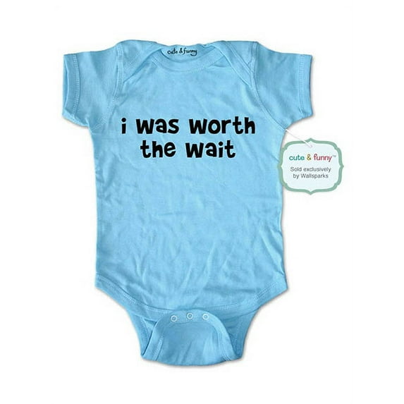 I was worth the wait - wallsparks cute & funny Brand - baby one piece bodysuit - Great baby shower gift!