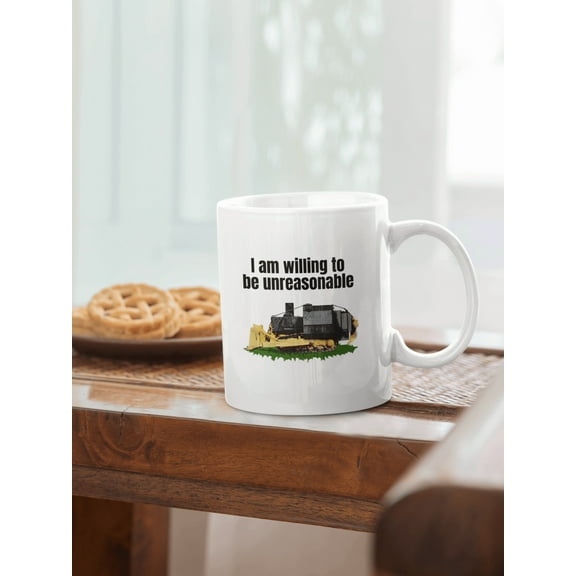 I am willing to be unreasonable mug, gadsden flag mug, stocking stuffer, fathers day gift, mothers day gift, coworker gift idea, boss gift, white elephant gift, Marvin Heemeyer
