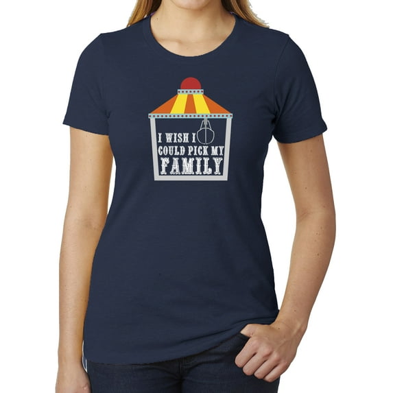 I wish I could Pick my Family -Family Reunion Woman's T-shirts - Heather Navy MH200WFAM S59 XS