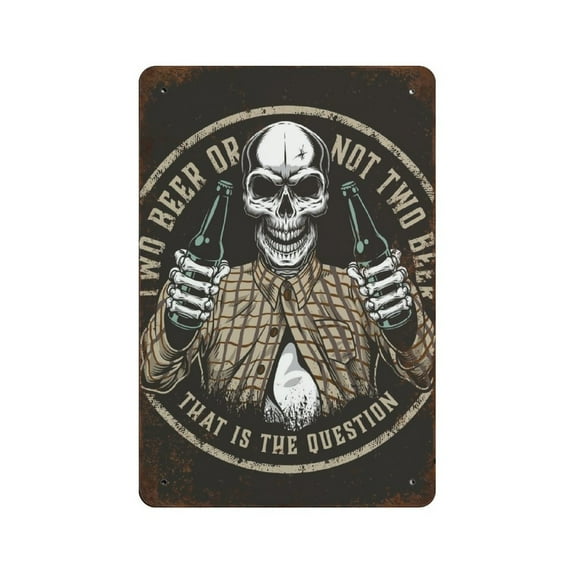 I wo beer or not, two beer that is the question tin sign,Retro style, farmhouse decoration, home, bar, restaurant, garage, tin sign 5.5x 8 inches