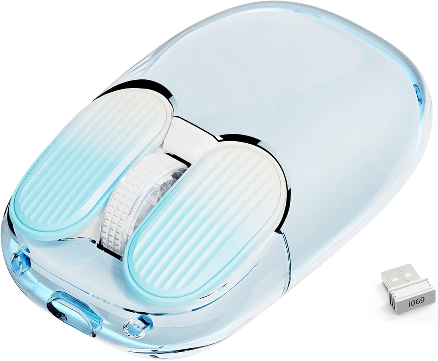 I069 2.4Ghz Wireless Gaming Mouse,Portable Fully Transparent Mice,Rgb ...