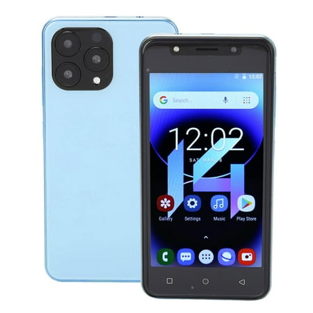 I14 Pro Max 5.0 Inch Smartphone 3G Network 4GB RAM 32GB for Android 10 Cell Phone 100-240V Blue UK 100-240V