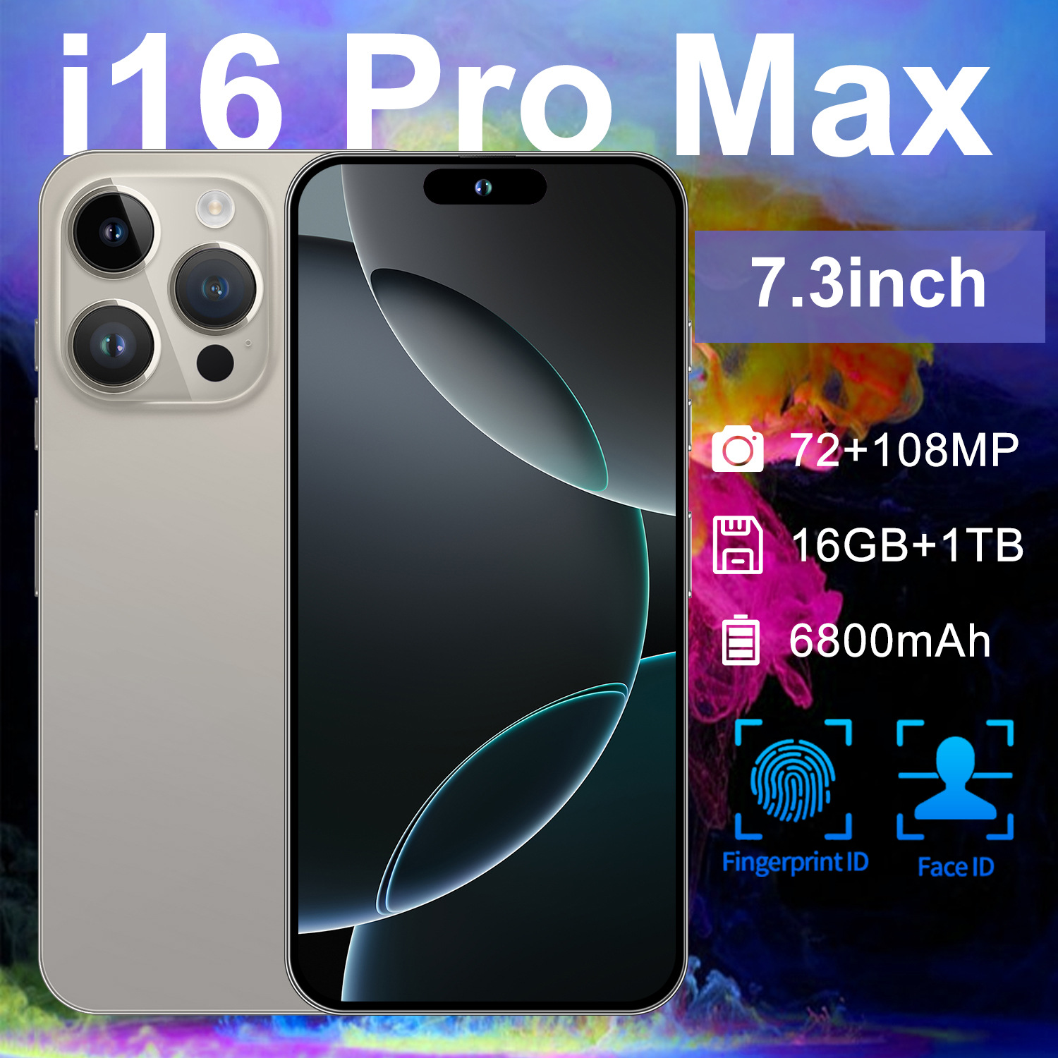 I15ProMax mobile phone 16GB+1TB network 5G smart island screen 7.2