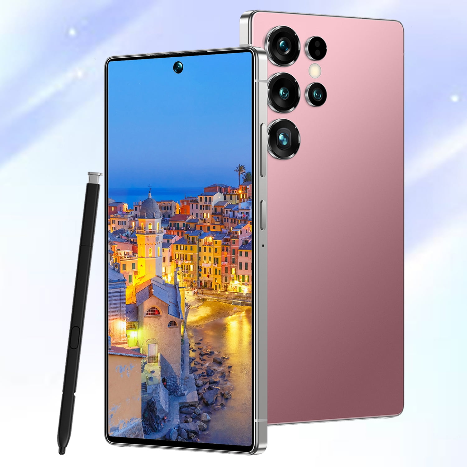 U25 Ultra 4G Unlocked Smartphone, 8GB+256GB/4500mAh Battery Fully Cell Phone for Android 14, 6.8" HD Screen Unlocked Cell Phone, 13MP+48MP Dual Camera/Dual SIM/Face Unlock(Rose Gold)