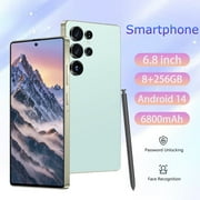 I25 Ultra Smartphone 8GB+256GB Android 14 Smartphone, 6.8" HD+ Display, 4000mAh Battery, 13MP+48MP Dual Camera, Built-in Pen Stylus, Fast Performance Large Memory (Cyan)